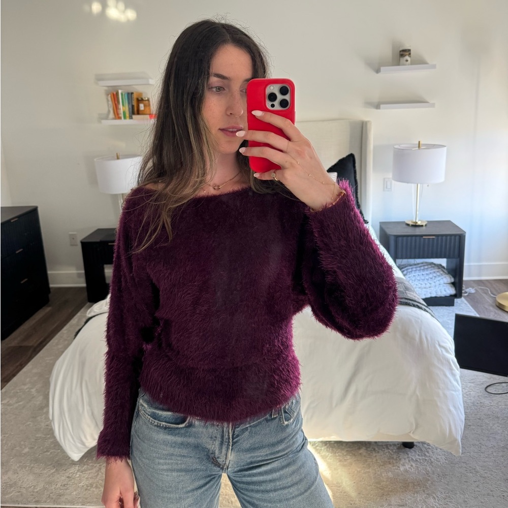 For Love And Lemons Purple Crew Neck Sweater